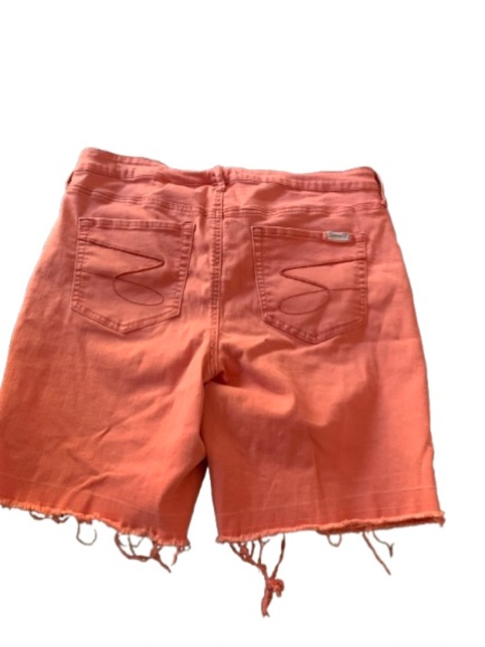 Seven7 Weekend Bermuda Coral Denim Shorts Size 14 Raw Hem Stretch Summer Shorts - Picture 2 of 4